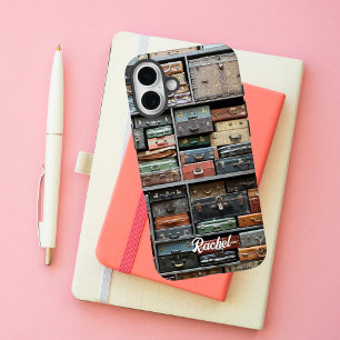 Coques iPhone 16 Plus Photo de valise vintage, Voyage sur mesure