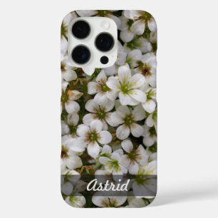 Coques iPhone 16 Pro Photo douce botanique de fleurs blanches tout nom