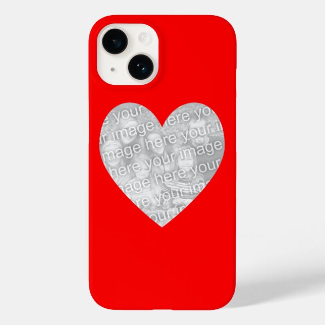 Coques Case-Mate iPhone Photo en forme de coeur rouge (Verso)