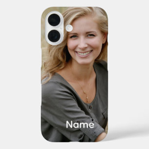 Coque Pour iPhone 16 Photo et nom personnalisés.