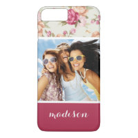 Photo et nom personnalisés Beau Motif Peony