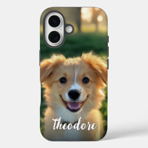 Coque Pour iPhone 16 Photo et nom personnalisés de chien animal de comp