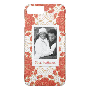 Case-Mate iPhone Case Photo Et Nom Personnalisés Dentelle Florale Rouge
