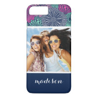 Photo et nom personnalisés Modèle floral élégant