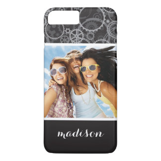Coques Pour iPhone Photo et nom personnalisés motif Cogwheel