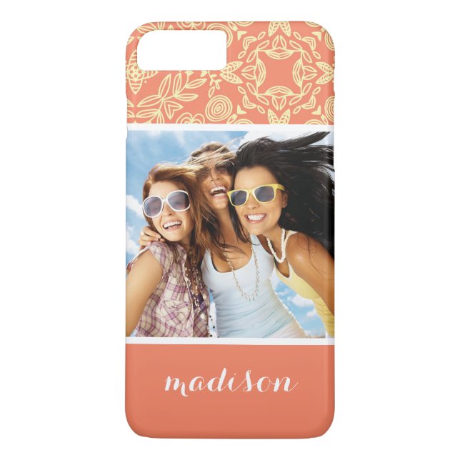 Coques Case-Mate iPhone Photo et nom personnalisés sur l'Arrière - plan Vi (Dos)