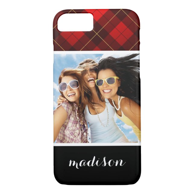 Coques Case-Mate iPhone Photo et nom personnalisés Wallace tartan arrière  (Dos)