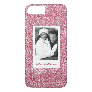 Coque Case-Mate Pour iPhone Photo faite sur commande et motif de fleurs bleu