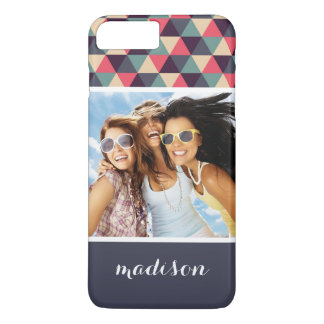 Coque iPhone 8 Plus/7 Plus Photo faite sur commande et motif de Teal et rose