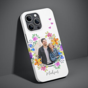 Coque Pour iPhone 14 Pro Photo Floral Coloré Simple Moderne Personnalisé