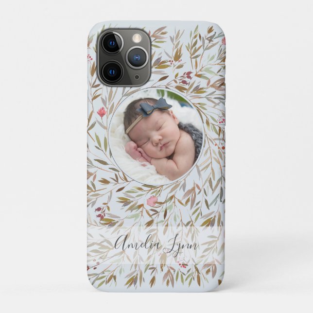 Coques Case-Mate iPhone Photo Floral Wreath Photo personnalisée (Dos)