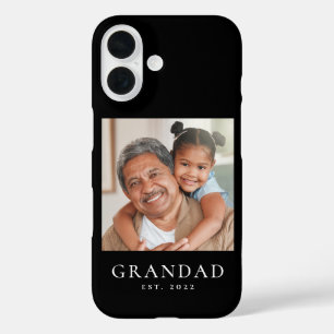Coque Pour iPhone 16 Photo Grand-père établi Noir