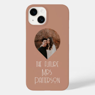 Coque Pour iPhone 14 Photo La future Mme Mariée moderne Script Nom