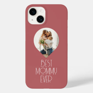Coque Pour iPhone 14 Photo Meilleure Maman Ever Écriture Moderne Maman