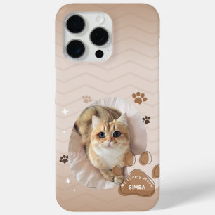 Coque iPhone 15 Pro Max Photo minimaliste pour animaux de compagnie beige 