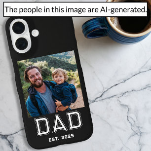 Coque Pour iPhone 16 Photo Papa Noir Typographie Gras