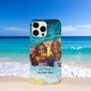 Coques iPhone 16 Pro Max Photo personnalisé de meilleures amies à la plage/