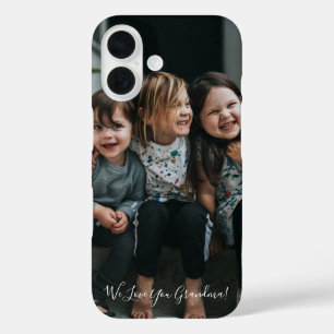Coque Pour iPhone 16 Photo personnalisé Love You Grand-mère manuscrit