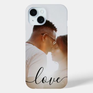 Coque Pour iPhone 15 Photo personnalisée et l'amour du texte