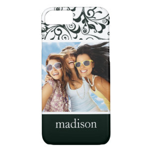 Coque iPhone 7 Photo personnalisée et nom Damask