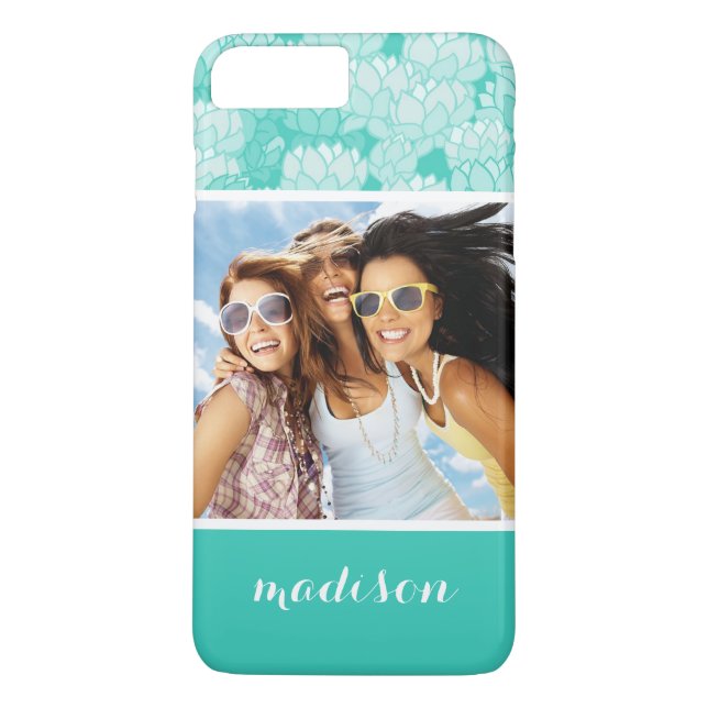 Coques Case-Mate iPhone Photo personnalisée et nom Lotus motif 2 (Dos)