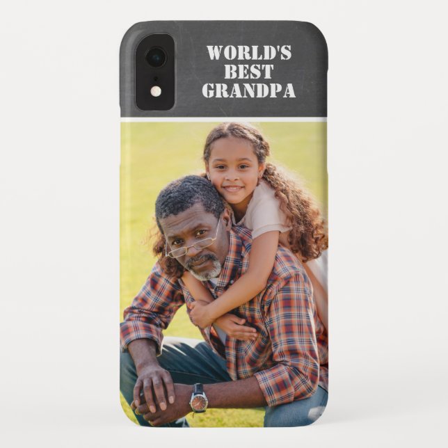 Coques Case-Mate iPhone Photo personnalisée Meilleur grand-père gris moder (Dos)