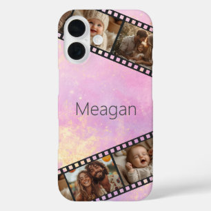 Coque Pour iPhone 16 Photo Pink & Gold Film Strip