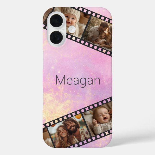 Coques Case-Mate iPhone Photo Pink & Gold Film Strip (Verso)