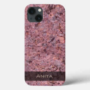 iPhone 13 Case Photo rose de texture de roche de géologie