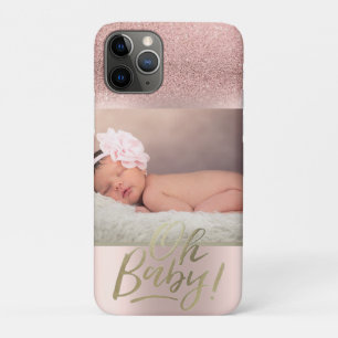 Case-Mate iPhone Case Photo Rose Gold Parties scintillant Ombre Oh Baby