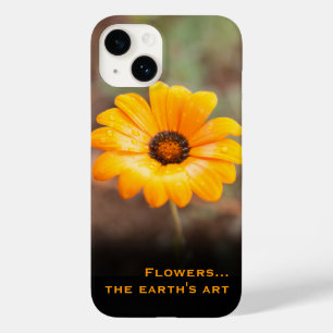 Coque Pour iPhone 14 Photographie de fond Orange Daisy personnalisée