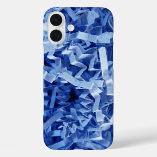 iPhone 16 Plus Case Photographie de papier déchiqueté froissé bleu
