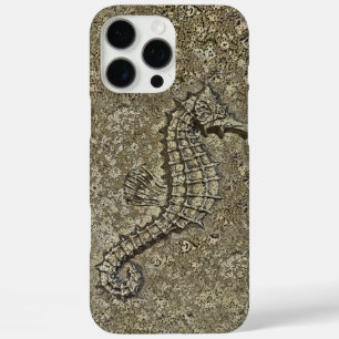 iPhone 16 Pro Max Case Photographie d'Hippocampe à Texture Sableuse