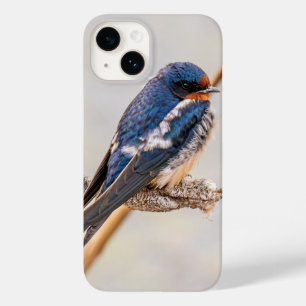 Coque Pour iPhone 14 Photographie d'oiseaux bleus de l'hirondelle, Cana