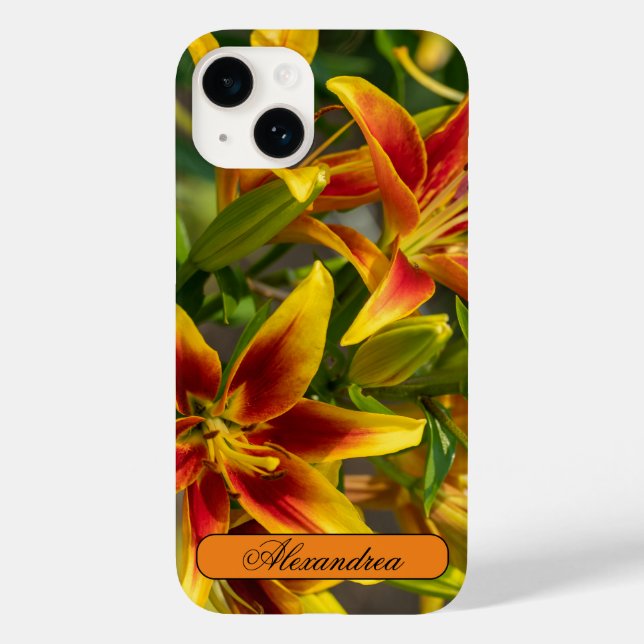 Coques Case-Mate iPhone Photographie florale, orange et jaune diurne (Verso)