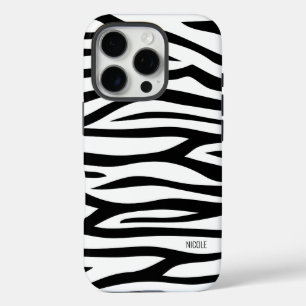 Coques iPhone 16 Pro Photographie moderne en noir et blanc Zèbre Person