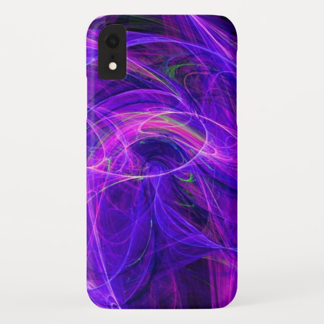 Coques Case-Mate iPhone PHOTON CRAZY Abstrait Violet Bleu Fractals Fissure (Dos)