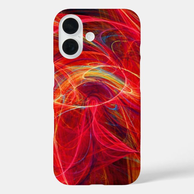 Coques Case-Mate iPhone PHOTON FROID Abstrait Fractales rouges jaunes, Fla (Verso)