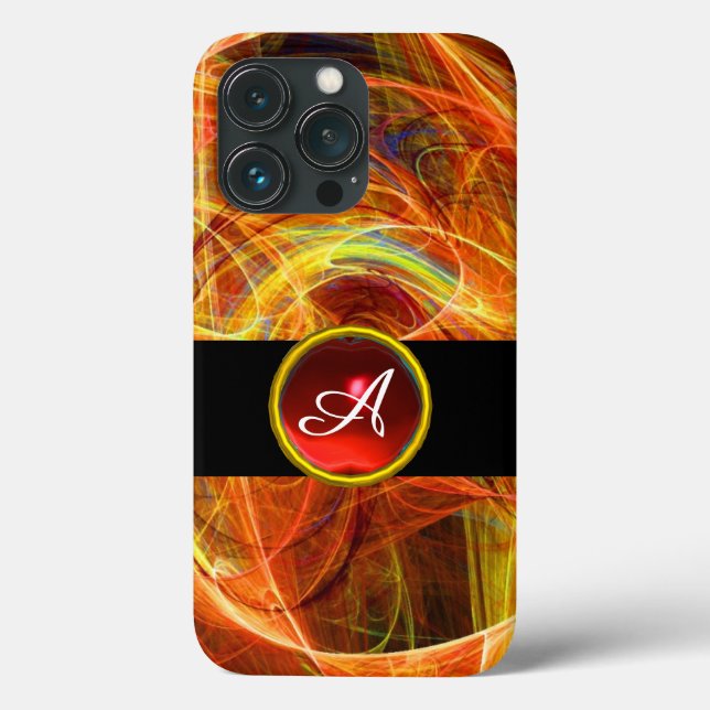 COQUES Case-Mate iPhone PHOTON FROID ROUGE RUBY GEM STONE MONOGRAM (Verso)