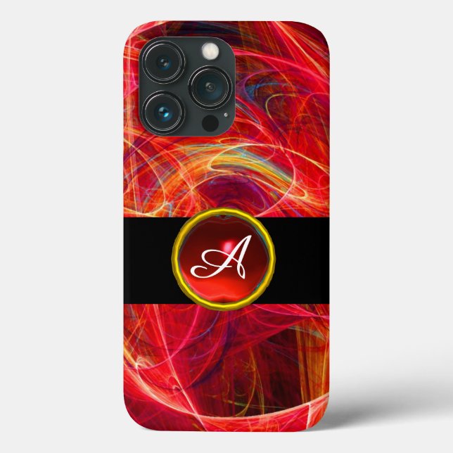 COQUES Case-Mate iPhone PHOTON FROID ROUGE RUBY GEM STONE MONOGRAM (Verso)