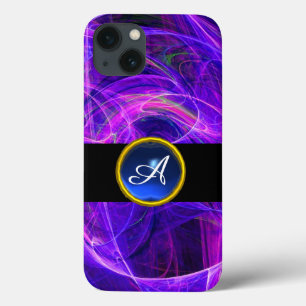 COQUES POUR iPhone PHOTON FROID SAPPHIRE BLEU GEM STONE MONOGRAMME