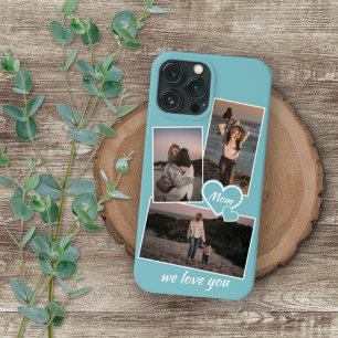 Case-Mate iPhone Case Photos Et Coeur Sur Turquoise Turquoise Bleu Léger