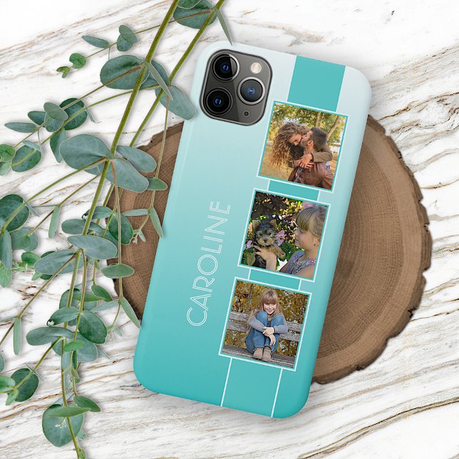 Coques Case-Mate iPhone Photos personnalisées Ombre Aqua Turquoise Seaglas (Créateur téléchargé)