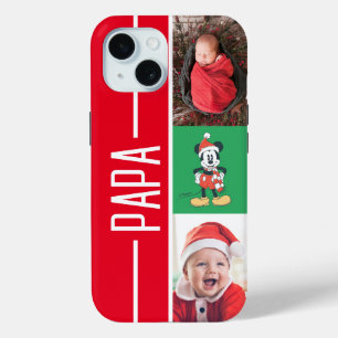 Coque Pour iPhone 15 Photos personnalisés   Christmas Mickey Mouse