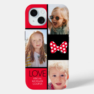Coque Pour iPhone 15 Photos personnalisés   Minnie Souris Bow