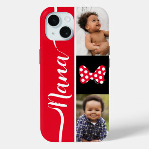 Coque Pour iPhone 15 Photos personnalisés   Minnie Souris Bow
