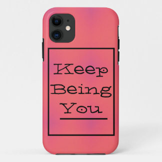 Case-Mate iPhone Case Phrase "Keep Being You", rose printanière et viole