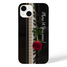 Piano personnalisé avec une rose rouge - romantiqu