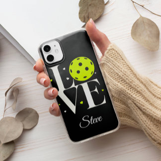 Coque Pour iPhone 14 Plus Pickleball blanc et vert | Parties scintillant noi