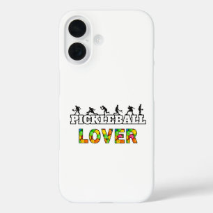 Coque Pour iPhone 16 Pickleball Word Homme Silhouettes Lover Ball